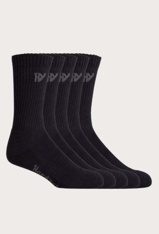 HARD YAKKA COTTON CREW WORK SOCK 5 PACK