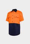 HARD YAKKA S/SL L/WEIGHT DRILL 2 TONE VENTILATED SHIRT