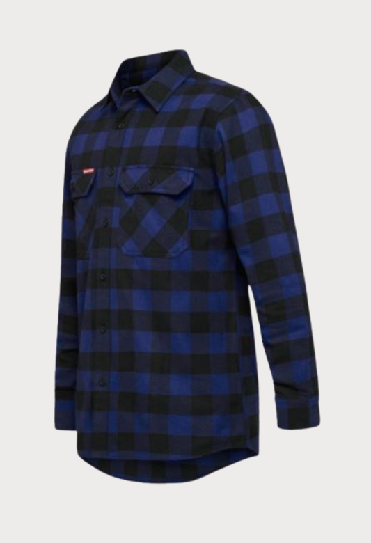 HARD YAKKA FOUNDATIONS CHECK FLANNEL LONG SLEEVE SHIRT