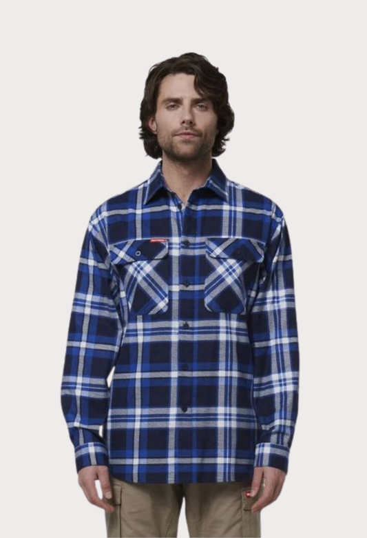 HARD YAKKA CORE LONG SLEEVE CHECK FLANNEL SHIRT