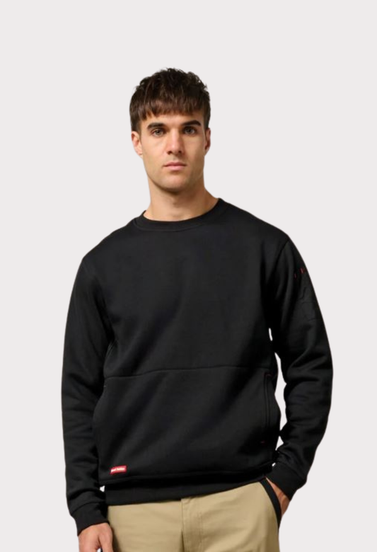 HARD YAKKA FOUNDATIONS BRUSHED FLEECE CREW NECK JUMPER